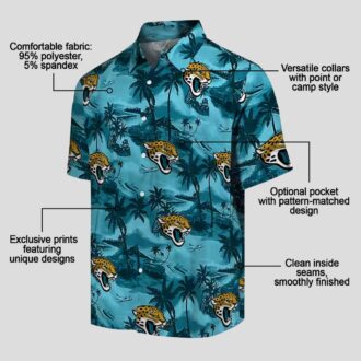 Tropical Jacksonville Jaguars Hawaiian Shirt – Teal Coastal Palms Beachwear
