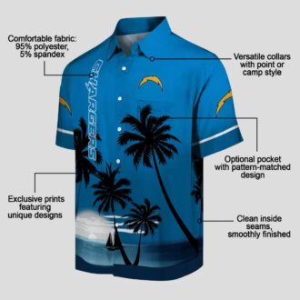 Chargers NFL Beach Aloha Shirt, Blue & Black Hawaiian Sunset Shirt for Summer