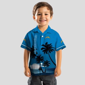 Chargers NFL Beach Aloha Shirt, Blue & Black Hawaiian Sunset Shirt for Summer