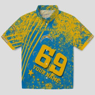 Custom Los Angeles Chargers NFL Hawaiian Shirt, Blue Star Stripes Beach Shirt