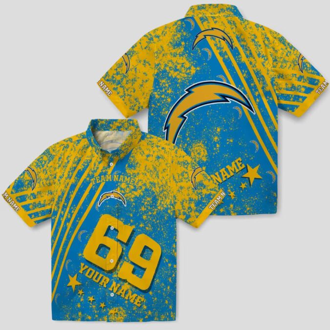 Custom Los Angeles Chargers NFL Hawaiian Shirt, Blue Star Stripes Beach Shirt