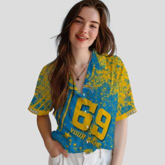 Custom Los Angeles Chargers NFL Hawaiian Shirt, Blue Star Stripes Beach Shirt