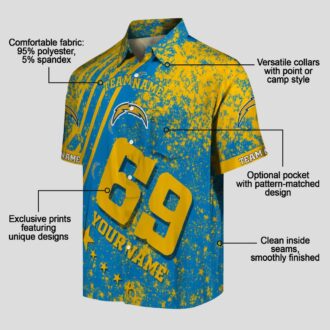 Custom Los Angeles Chargers NFL Hawaiian Shirt, Blue Star Stripes Beach Shirt