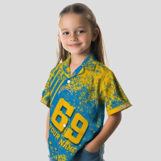 Custom Los Angeles Chargers NFL Hawaiian Shirt, Blue Star Stripes Beach Shirt