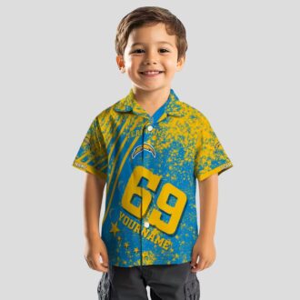 Custom Los Angeles Chargers NFL Hawaiian Shirt, Blue Star Stripes Beach Shirt