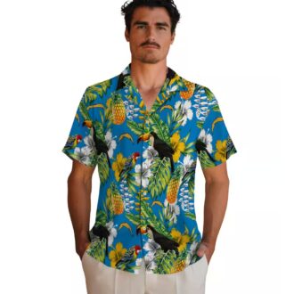 Custom Los Angeles Chargers Tropical Hawaiian Shirt, Blue Green Toucan Design