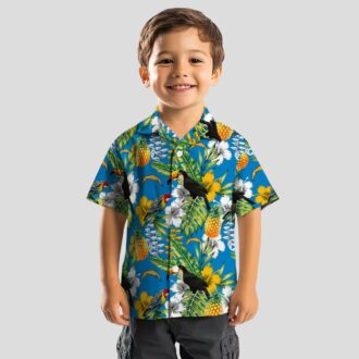 Custom Los Angeles Chargers Tropical Hawaiian Shirt, Blue Green Toucan Design