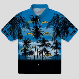 Custom NFL Los Angeles Chargers Hawaiian Shirt, Sunset Blue Black Design