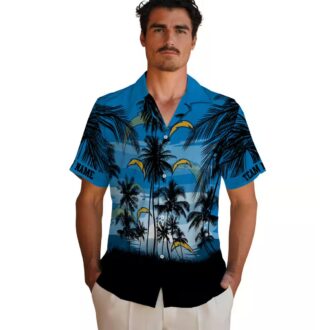Custom NFL Los Angeles Chargers Hawaiian Shirt, Sunset Blue Black Design