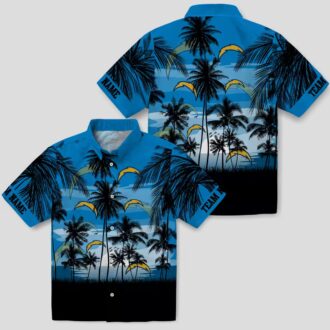 Custom NFL Los Angeles Chargers Hawaiian Shirt, Sunset Blue Black Design