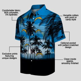Custom NFL Los Angeles Chargers Hawaiian Shirt, Sunset Blue Black Design