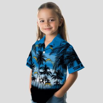 Custom NFL Los Angeles Chargers Hawaiian Shirt, Sunset Blue Black Design