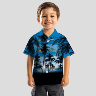 Custom NFL Los Angeles Chargers Hawaiian Shirt, Sunset Blue Black Design