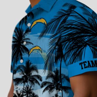 Custom NFL Los Angeles Chargers Hawaiian Shirt, Sunset Blue Black Design