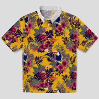 Los Angeles Chargers Aloha Hawaiian Shirt, Blue Red Toucan Floral Design for NFL Fans