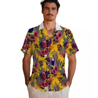 Los Angeles Chargers Aloha Hawaiian Shirt, Blue Red Toucan Floral Design for NFL Fans