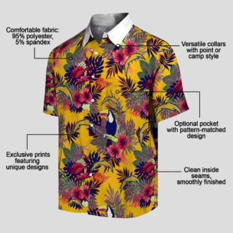 Los Angeles Chargers Aloha Hawaiian Shirt, Blue Red Toucan Floral Design for NFL Fans