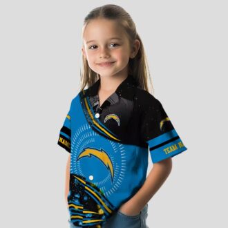Los Angeles Chargers NFL Football Hawaiian Shirt, Blue Black Wave Design for Fans