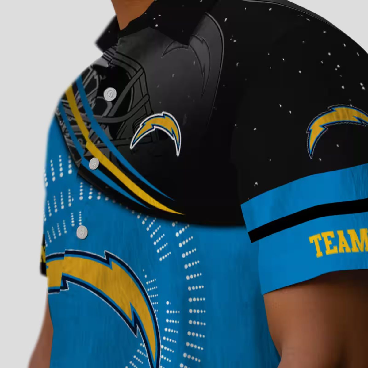 Los Angeles Chargers NFL Football Hawaiian Shirt, Blue Black Wave Design for Fans
