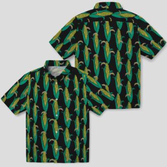 Los Angeles Chargers NFL Tropical Hawaiian Shirt, Black Green Design with Corn Motifs