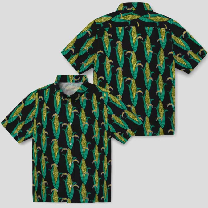 Los Angeles Chargers NFL Tropical Hawaiian Shirt, Black Green Design with Corn Motifs