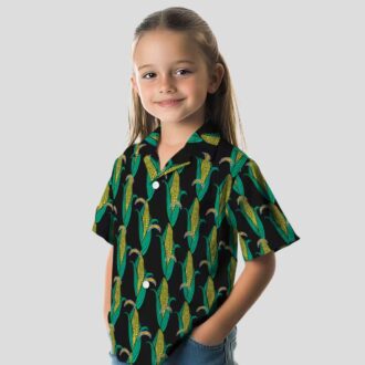 Los Angeles Chargers NFL Tropical Hawaiian Shirt, Black Green Design with Corn Motifs
