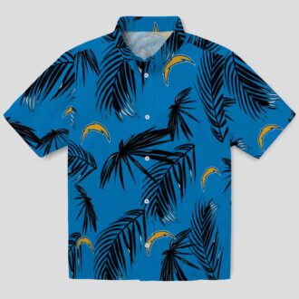 Los Angeles Chargers Palm Leaf Hawaiian Shirt, Blue Aloha Tropical Design for NFL Fans