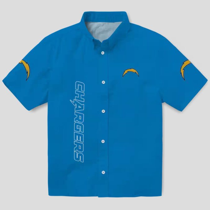 Minion Blue Los Angeles Chargers Hawaiian Shirt, NFL Team Aloha Tropical Floral Shirt