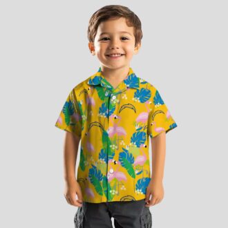 NFL Los Angeles Chargers Flamingo Hawaiian Shirt, Blue Green Tropical Foliage Shirt