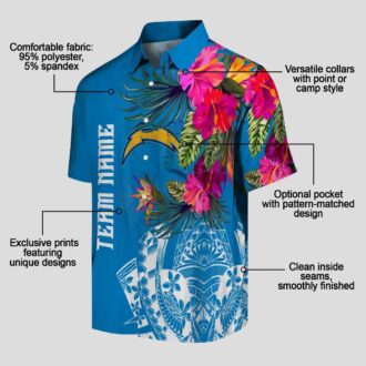 Polynesian Blue Hawaiian Shirt Los Angeles Chargers NFL - Floral Aloha Design