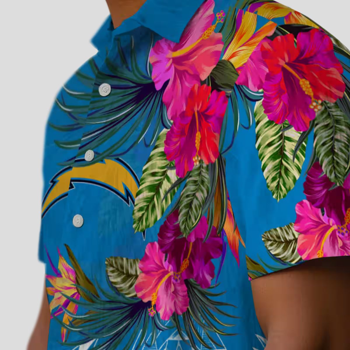 Polynesian Blue Hawaiian Shirt Los Angeles Chargers NFL - Floral Aloha Design