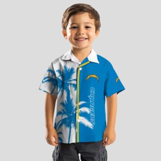 Tropical Palm Trees Hawaiian Shirt, Los Angeles Chargers Blue & White NFL Beach Shirt