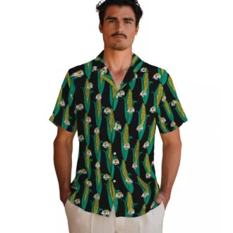 Black Green Los Angeles Rams Hawaiian Shirt, Corn Motif NFL Aloha Shirt for Men & Women