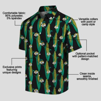 Black Green Los Angeles Rams Hawaiian Shirt, Corn Motif NFL Aloha Shirt for Men & Women