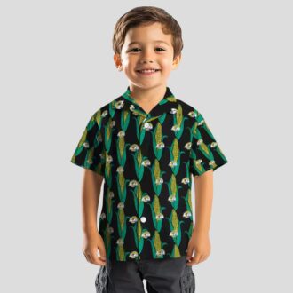 Black Green Los Angeles Rams Hawaiian Shirt, Corn Motif NFL Aloha Shirt for Men & Women