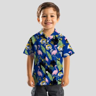 Flamingo Leaves Los Angeles Rams Hawaiian Shirt, Perfect Tropical Button Up for NFL Fans