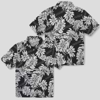 Los Angeles Rams Black Hawaiian Shirt, Monstera Leaf Tropical Floral Design for NFL Fans