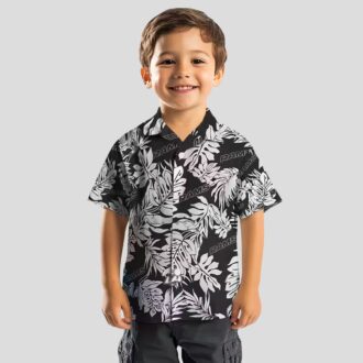 Los Angeles Rams Black Hawaiian Shirt, Monstera Leaf Tropical Floral Design for NFL Fans