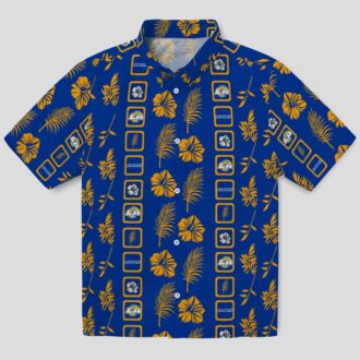 Los Angeles Rams Floral Hawaiian Shirt, Tropical Blue Beach Shirt with NFL Logo