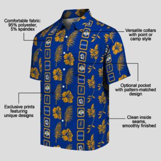 Los Angeles Rams Floral Hawaiian Shirt, Tropical Blue Beach Shirt with NFL Logo