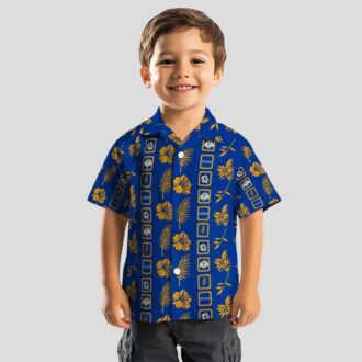Los Angeles Rams Floral Hawaiian Shirt, Tropical Blue Beach Shirt with NFL Logo