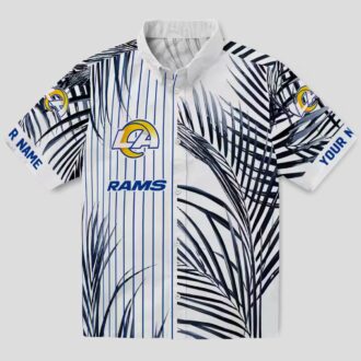 Los Angeles Rams NFL Hawaiian Shirt, Palm Stripes Beach Shirt for Men and Women