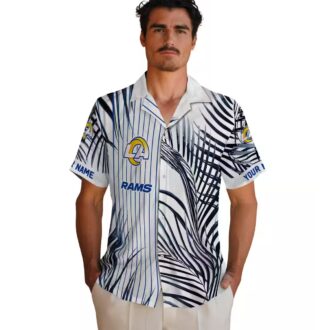 Los Angeles Rams NFL Hawaiian Shirt, Palm Stripes Beach Shirt for Men and Women