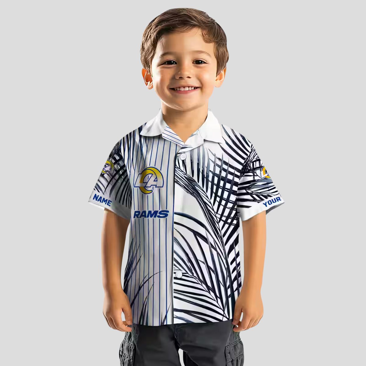 Los Angeles Rams NFL Hawaiian Shirt, Palm Stripes Beach Shirt for Men and Women