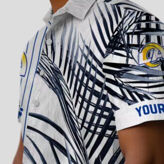 Los Angeles Rams NFL Hawaiian Shirt, Palm Stripes Beach Shirt for Men and Women