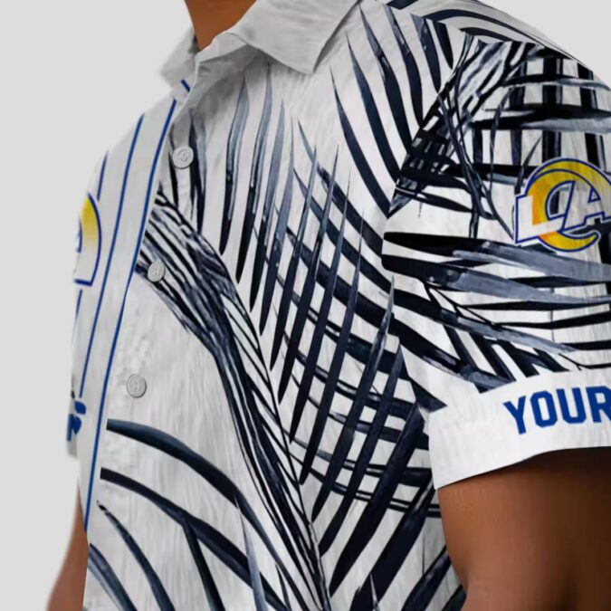 Los Angeles Rams NFL Hawaiian Shirt, Palm Stripes Beach Shirt for Men and Women