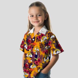 NFL Los Angeles Rams Blue Red Floral Toucan Hawaiian Shirt, Tropical Aloha Beach Style