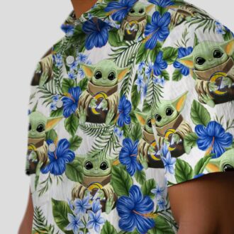 NFL Los Angeles Rams Hawaiian Shirt, Yoda Green Tropical Aloha Beach Shirt