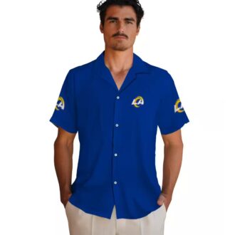 Stuart Minion Blue Hawaiian Shirt, Los Angeles Rams NFL Tropical Aloha Shirt
