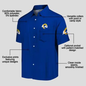 Stuart Minion Blue Hawaiian Shirt, Los Angeles Rams NFL Tropical Aloha Shirt
